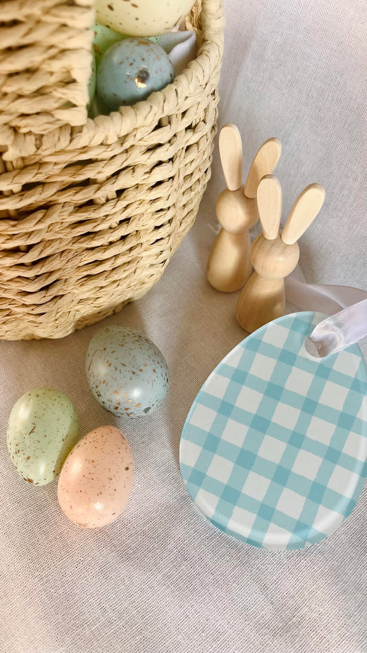 CLEARANCE- 1 x gingham basket tag