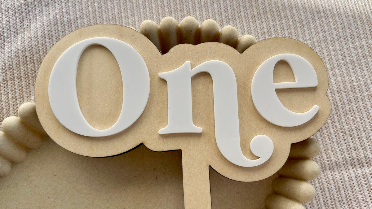 Number (word) cake topper