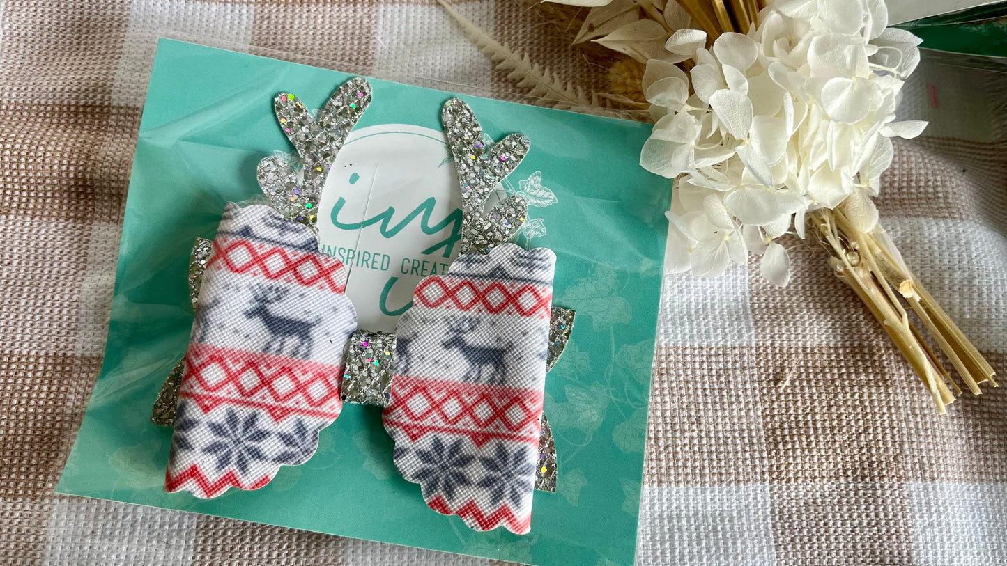 Christmas theme hair bows