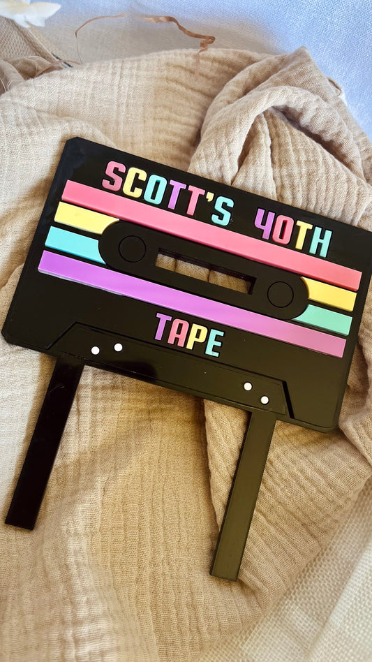 40th 80's theme cake topper