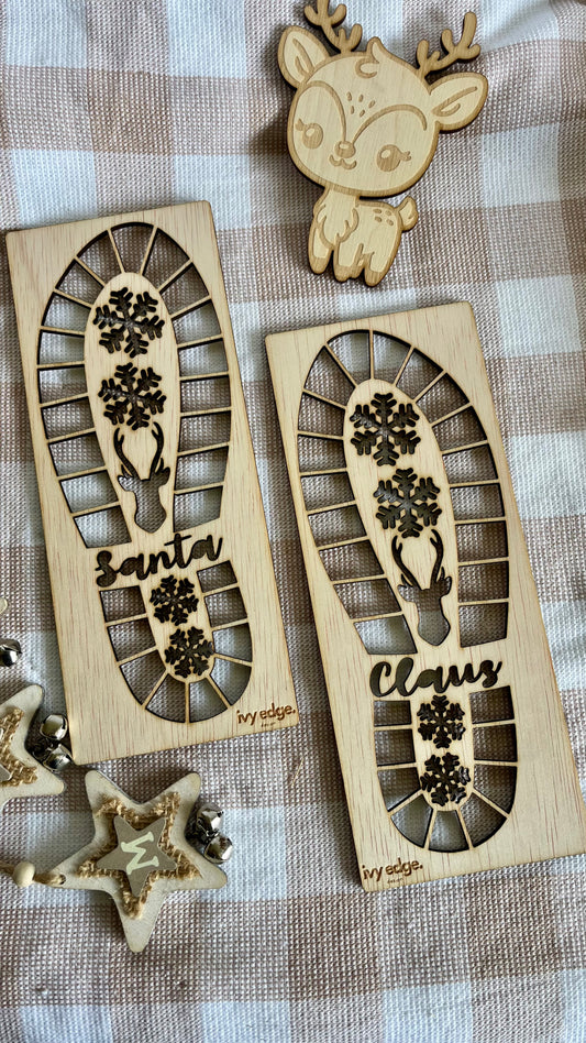 Santa footprint stencils