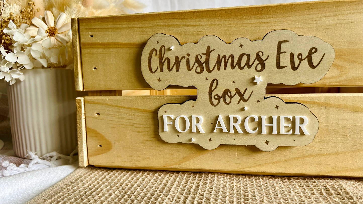 Archer’s Christmas crate plaque