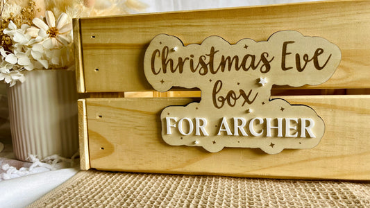 Archer’s Christmas crate plaque