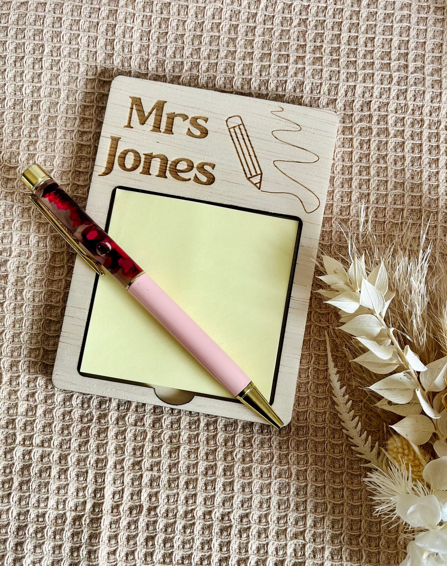 Mrs Jones personalised notepad holder