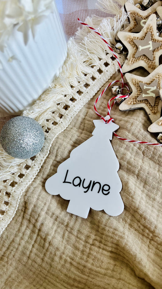White Christmas tree ornaments