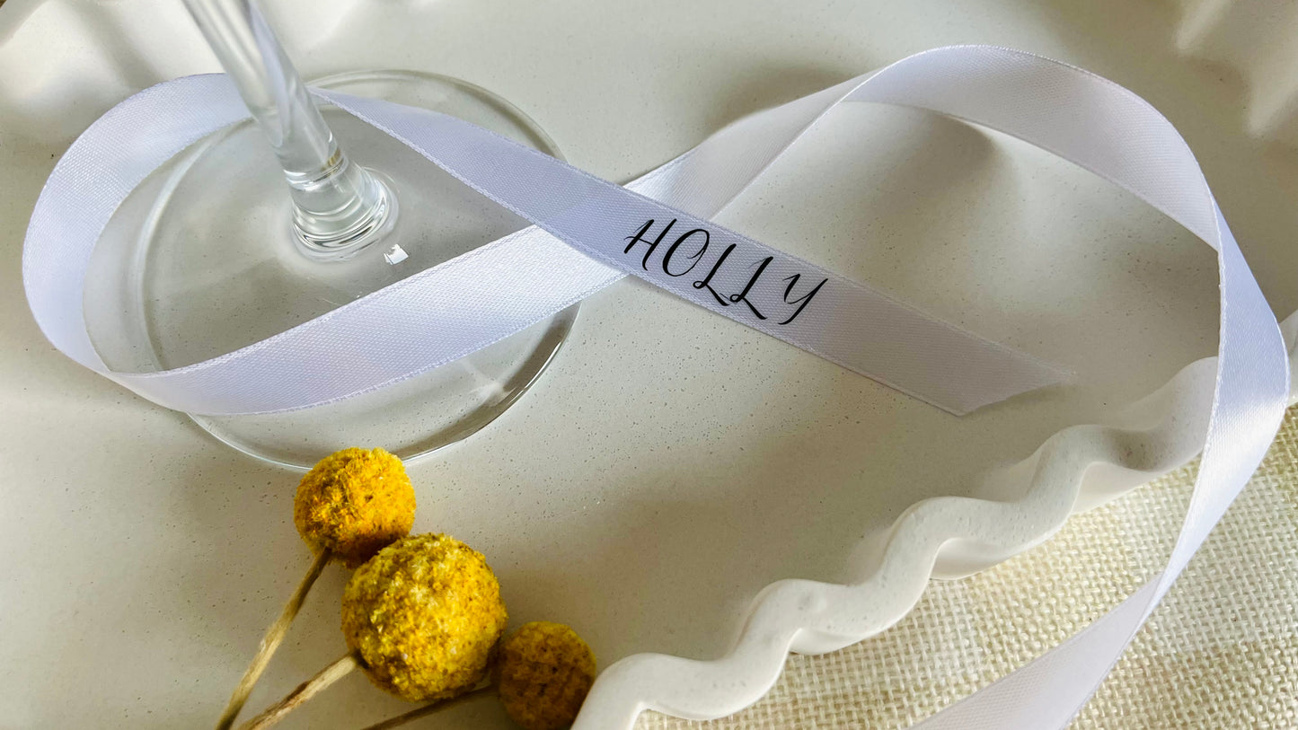 Personalised bridesmaid ribbon