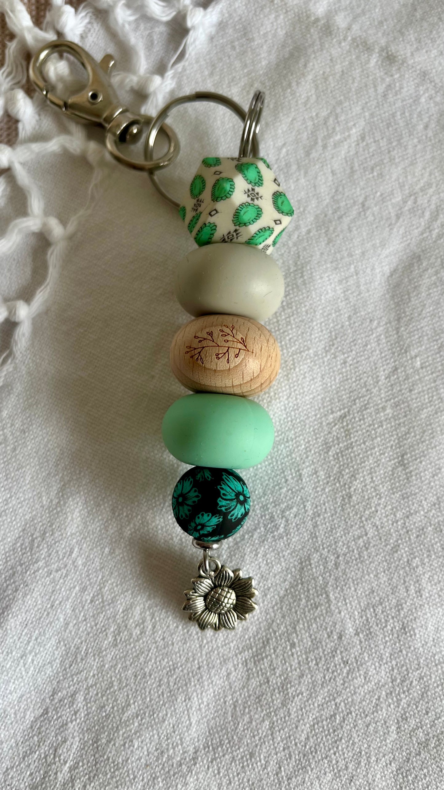 Mint and wooden keychain