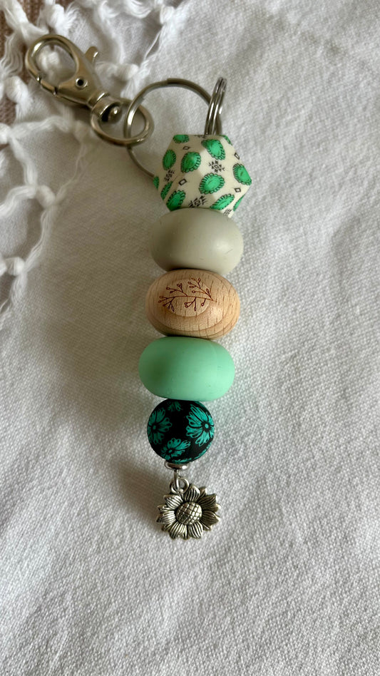 Mint and wooden keychain