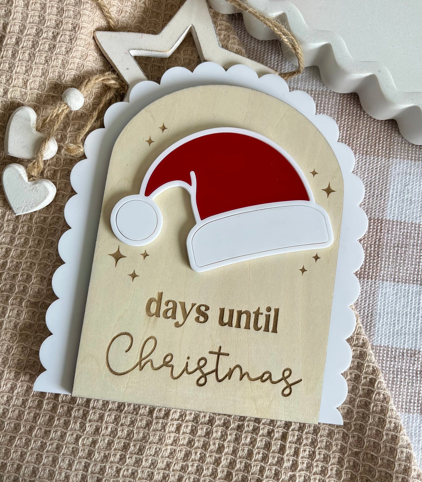 Santa hat countdown sign