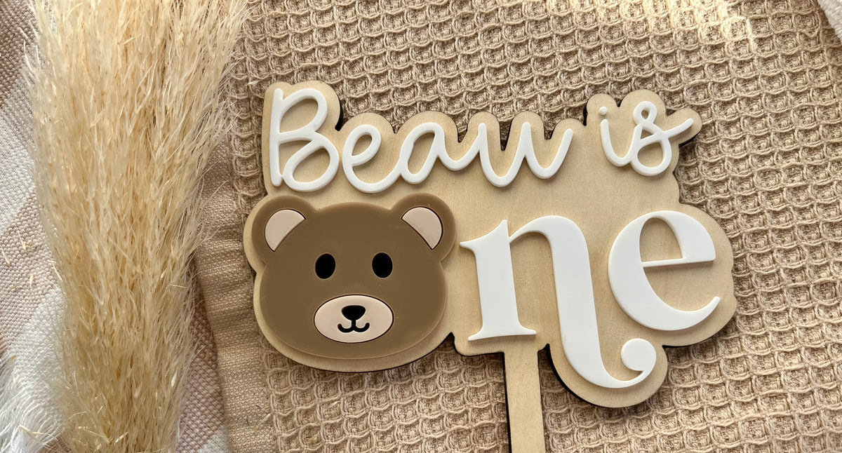 Bear head cake topper