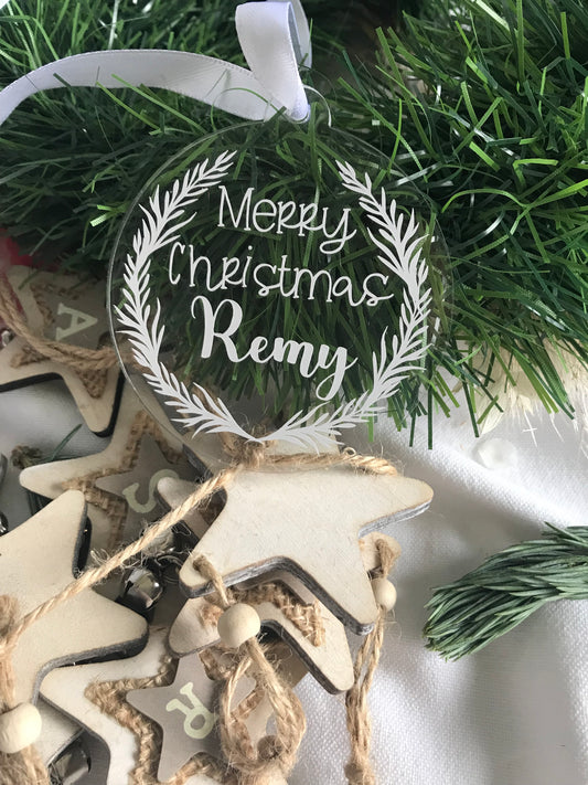 Personalised wreath bauble
