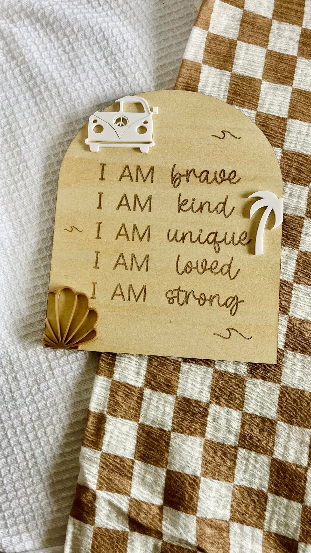 Beach theme affirmation plaque