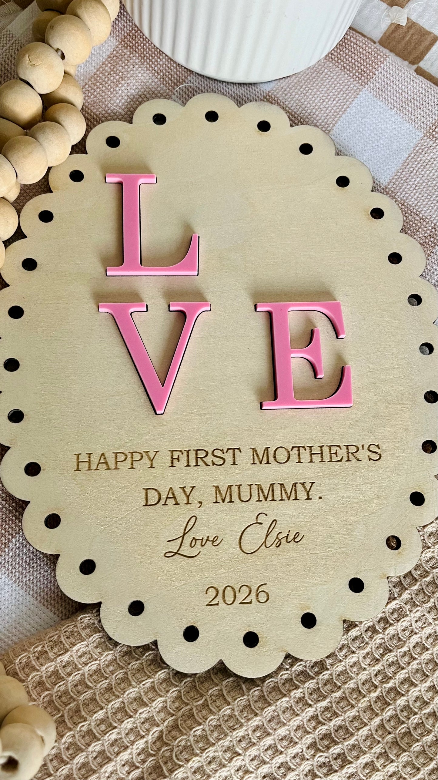 LOVE handprint plaque