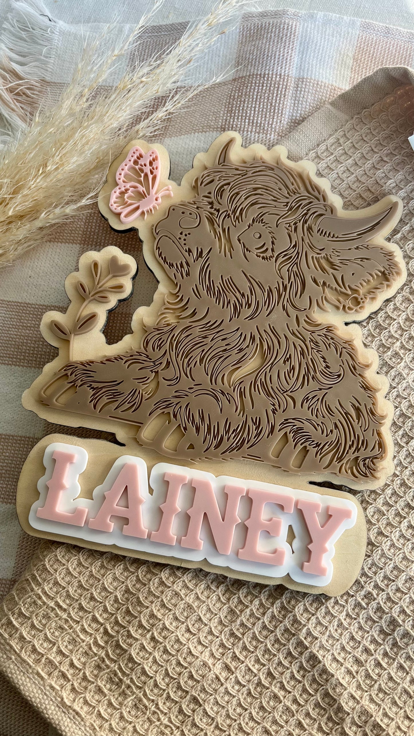 Highland calf name plaque