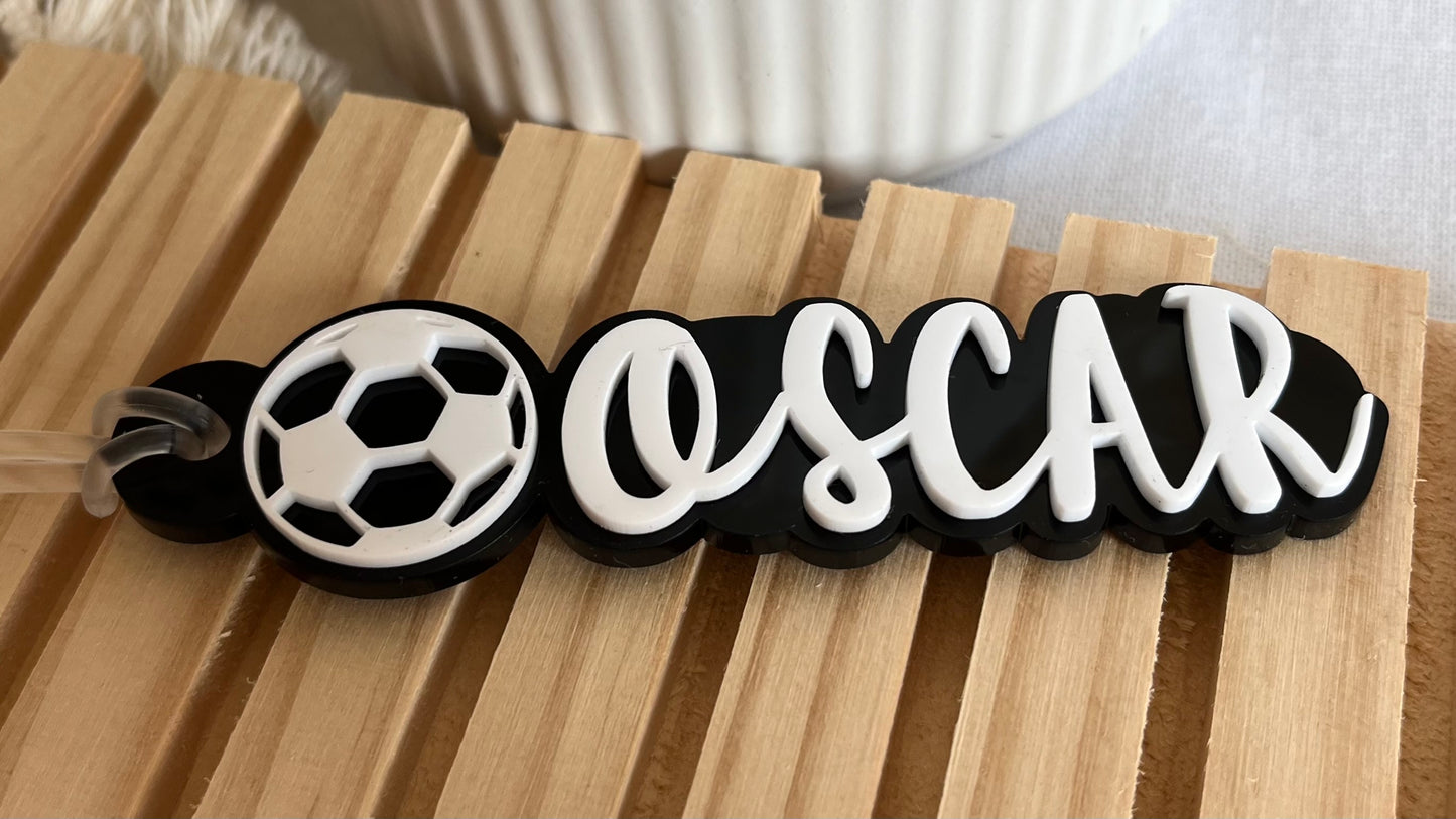 Soccer bag tag