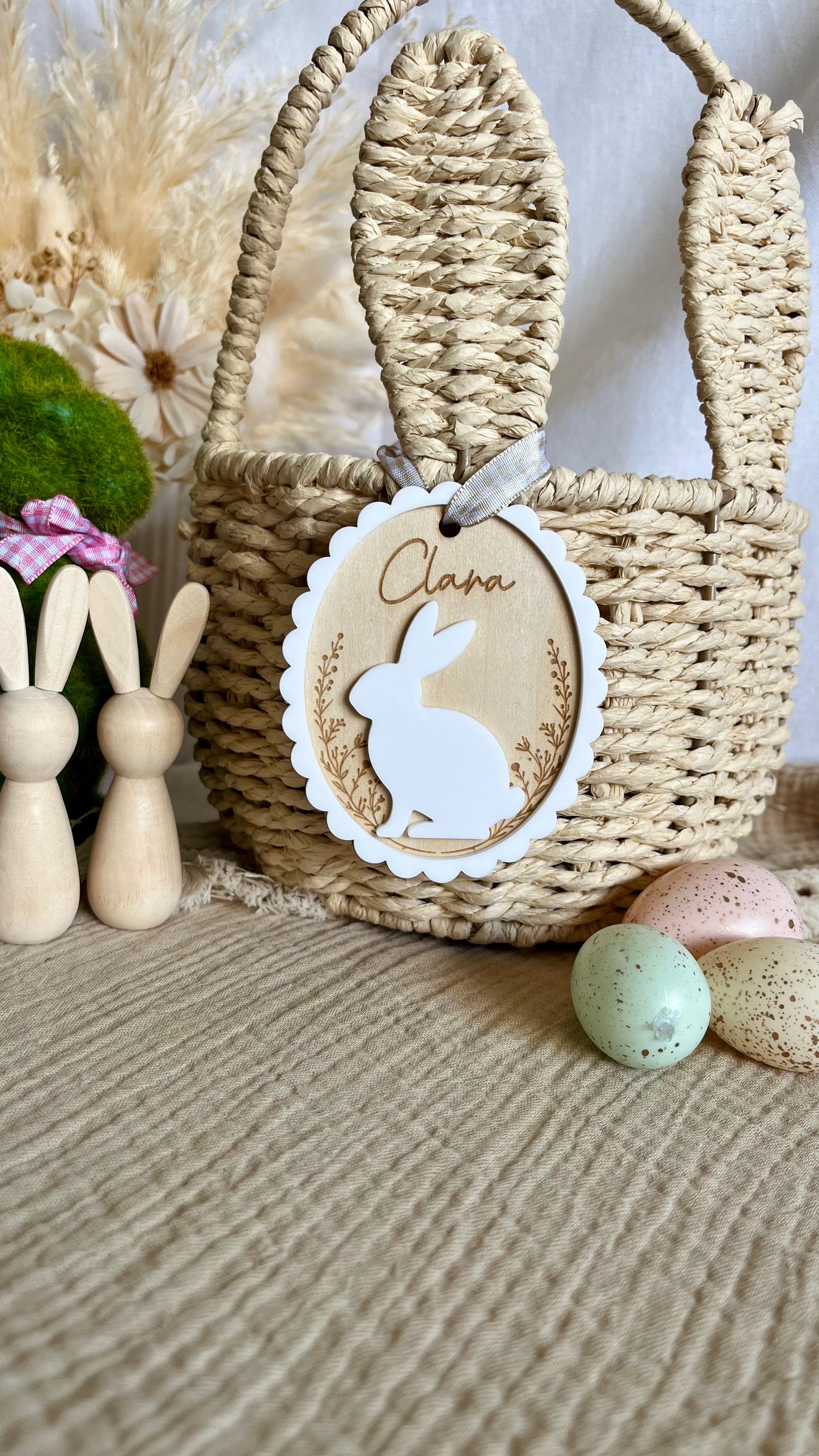 Layered Bunny basket tags design 4