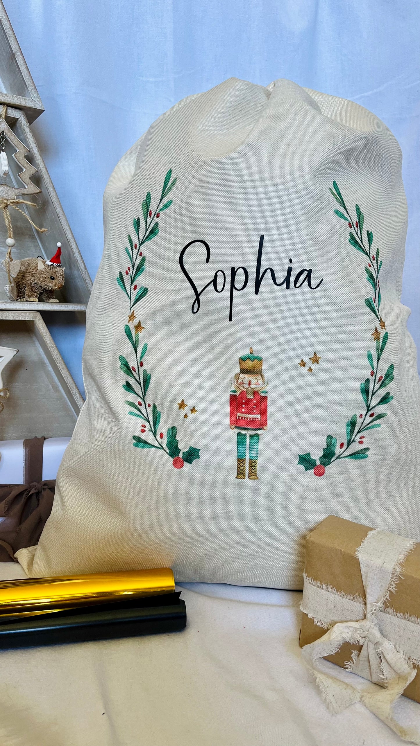 Nut cracker Santa sack