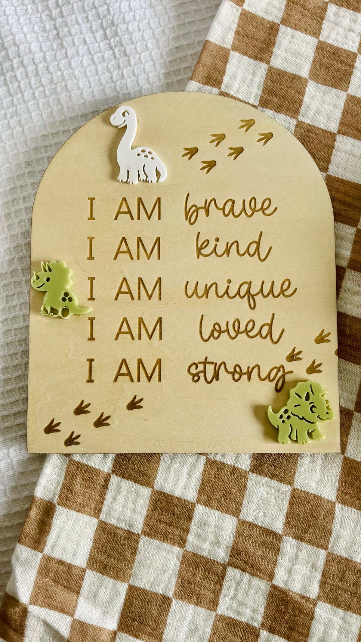 Dino affirmation plaque