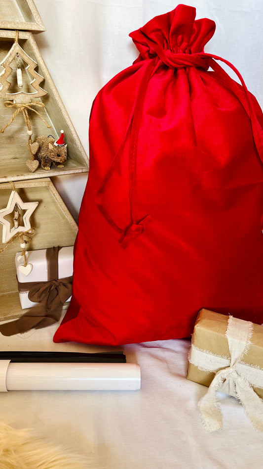 Red velvet Santa sack