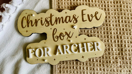 Archer’s Christmas crate plaque