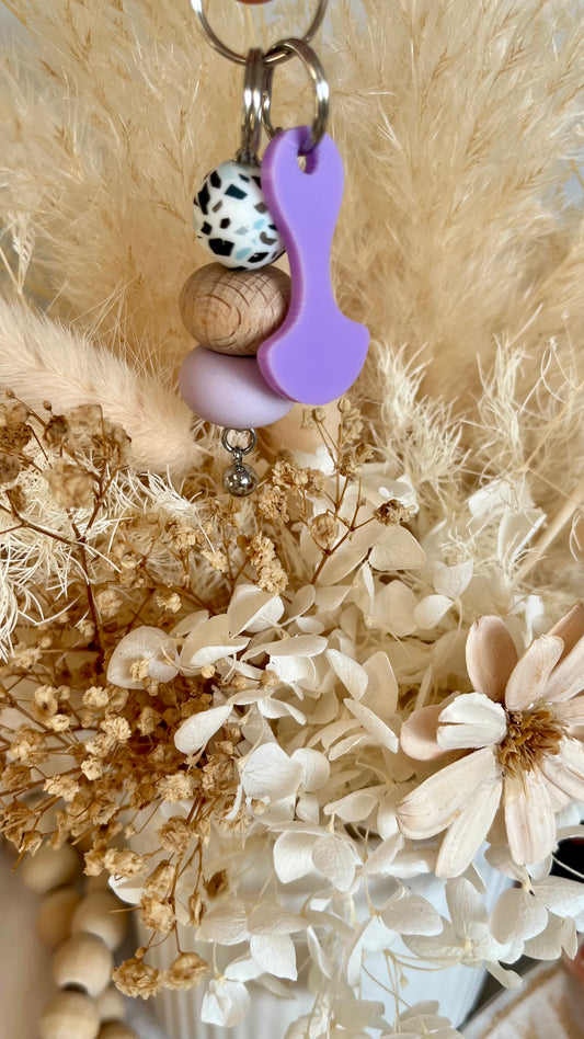 Pastel purple trolley token keychain