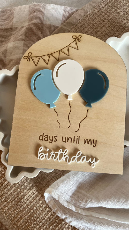 Birthday countdown plaque