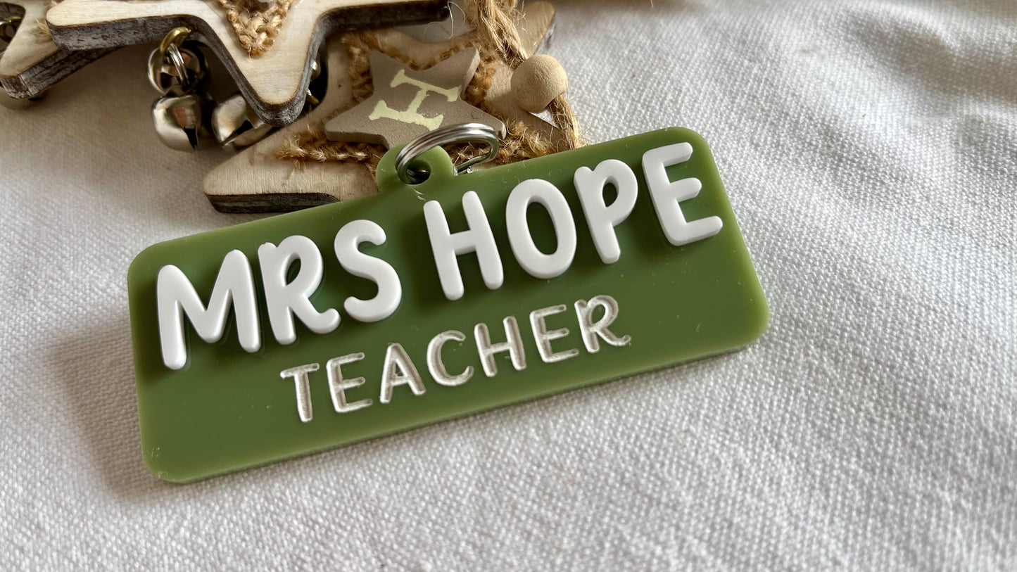 Customised pink glitter name tag