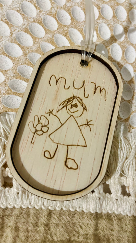 Hand-drawn keyring