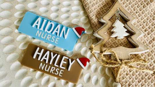 Customised Christmas name badge