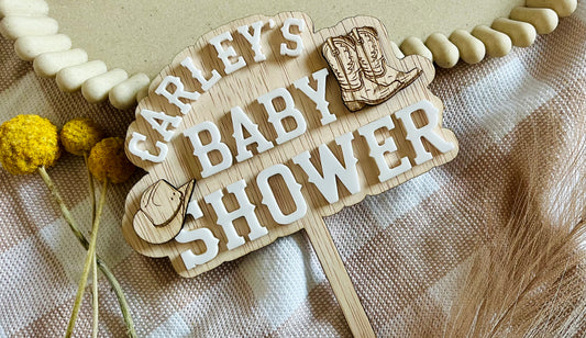 Baby shower rodeo theme cake topper (multi-layer)