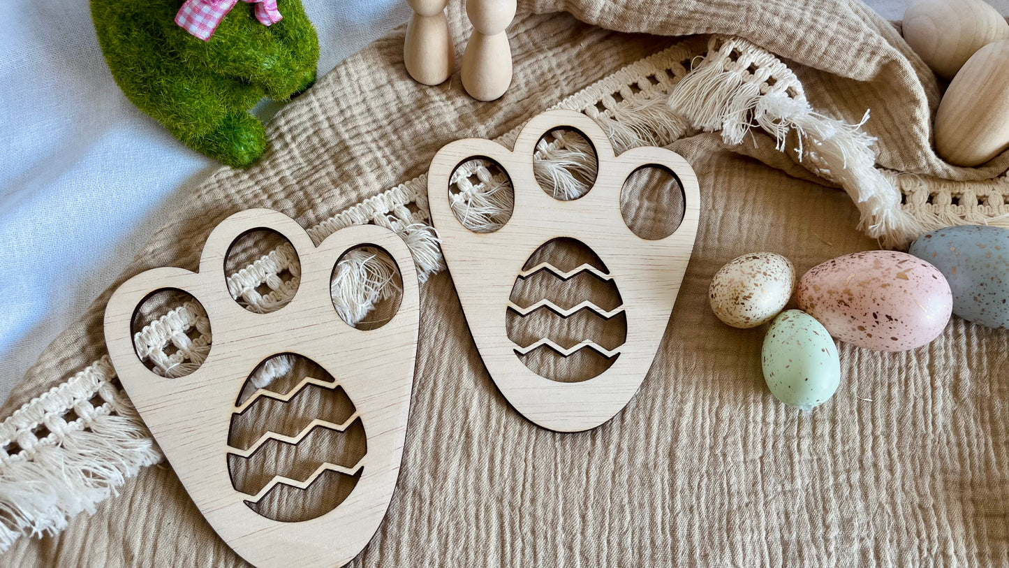 Easter bunny footprint stencils