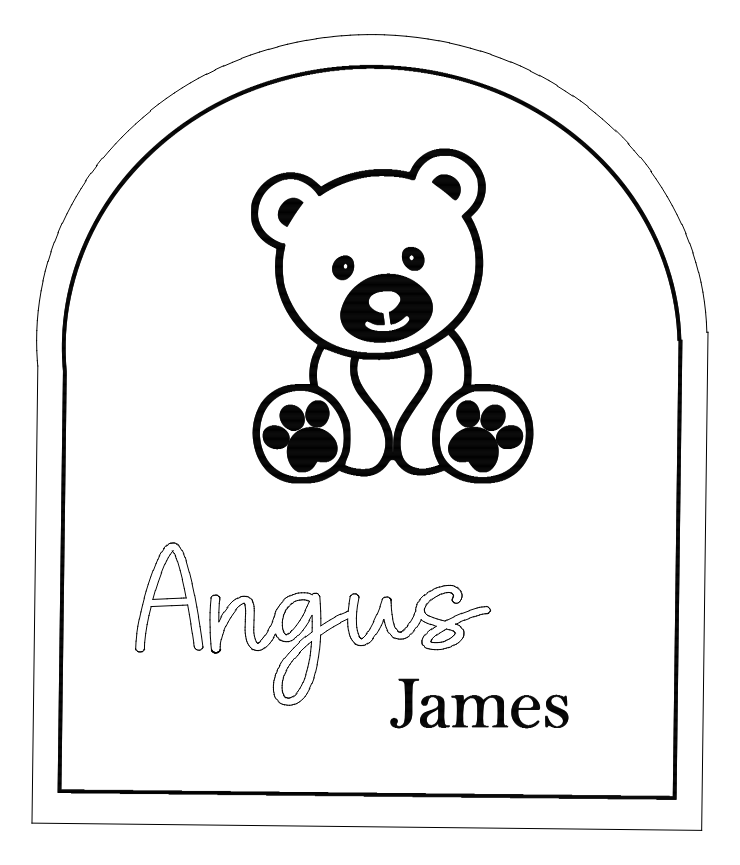 Bear arch birth announcement plaque