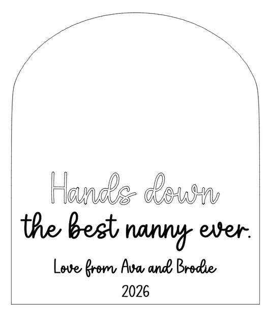 Best nanny ever handprint plaque