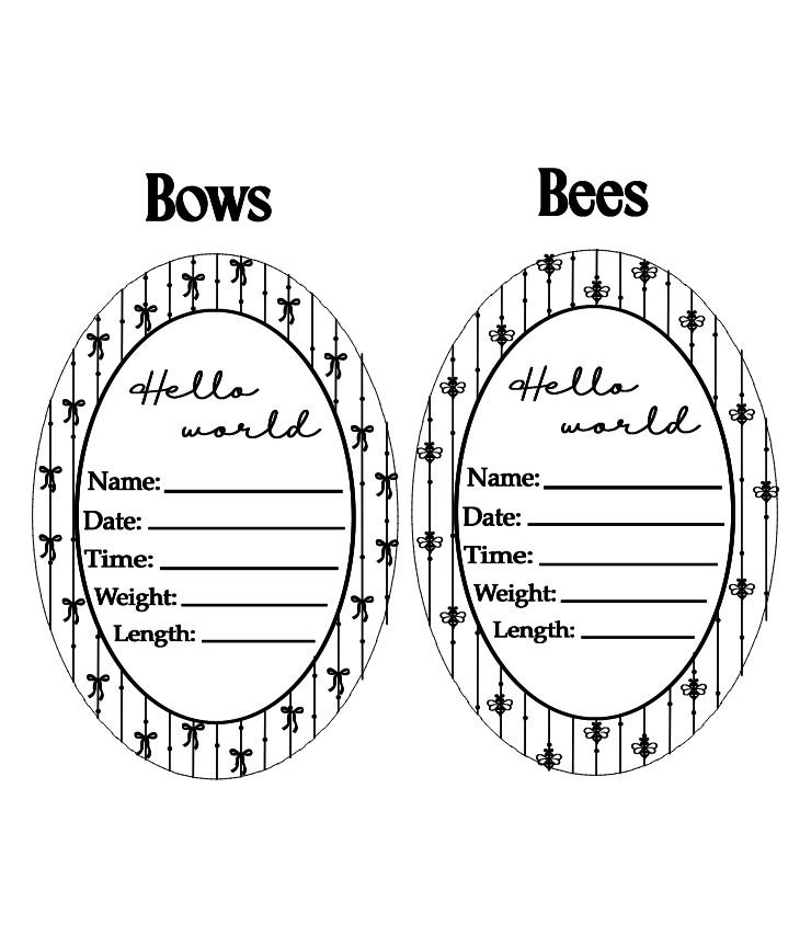 Multi-design vintage birth announcement