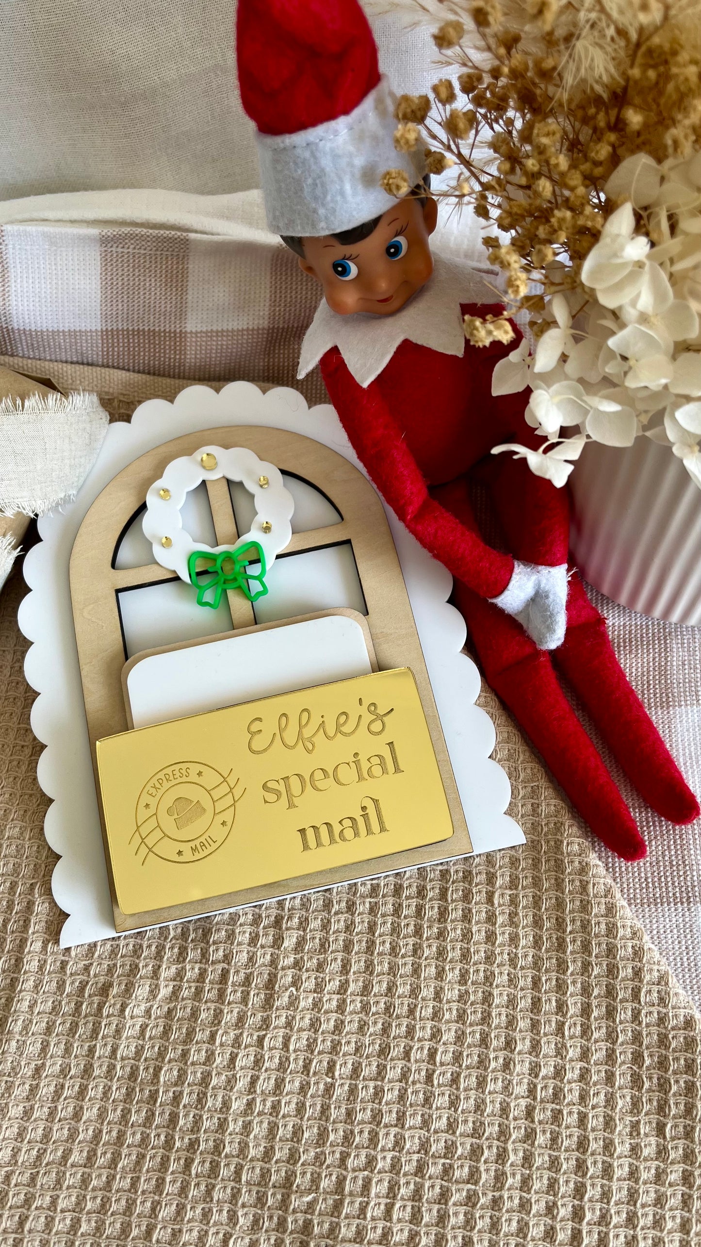 Elfie's special mail with erasable card.