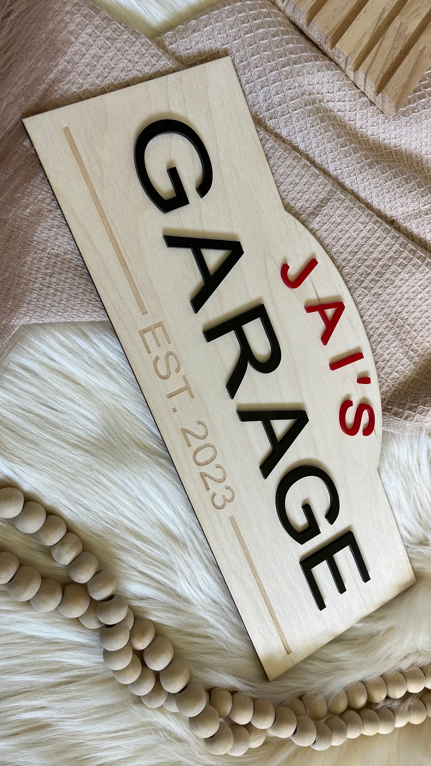 Jai's garage sign