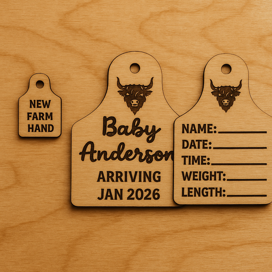 Highlander cattle tag announcement plaque