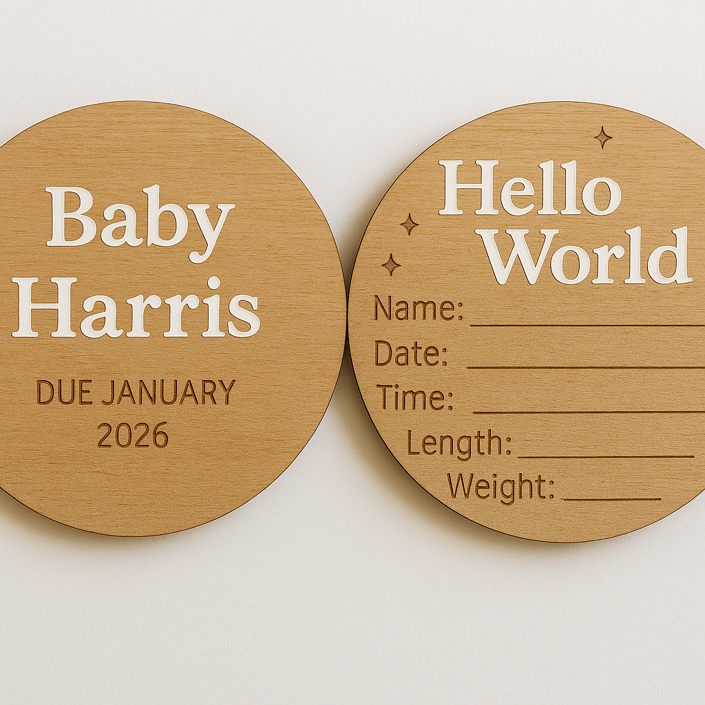 Birth announcement plaque
