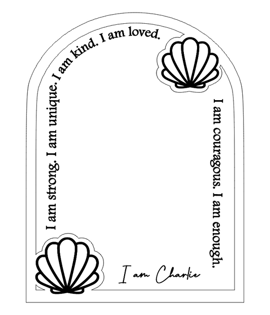 Clam affirmation mirror