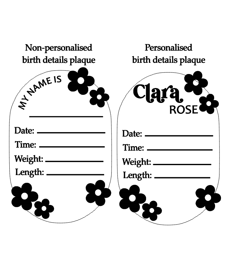 Acrylic daisy birth announcement plaque