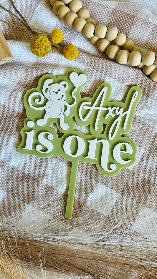 Monkey theme cake topper (two layer)