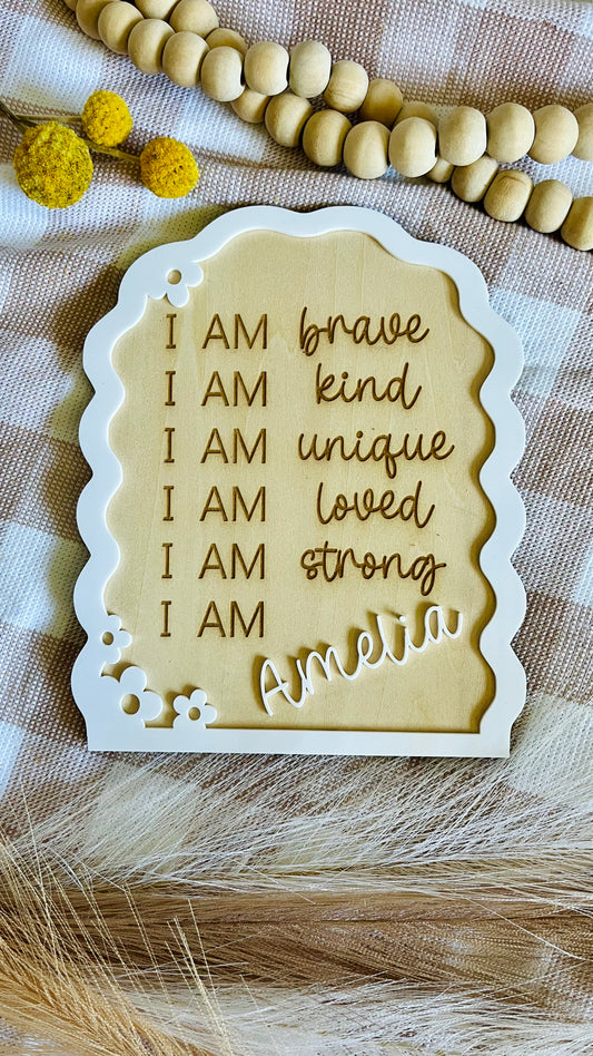 Personalised affirmation plaque
