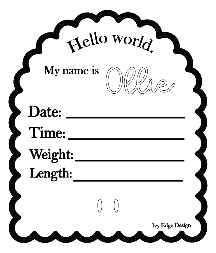 Double layer birth announcement plaque