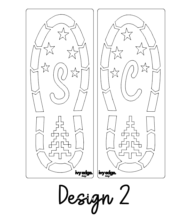 Santa footprint stencils