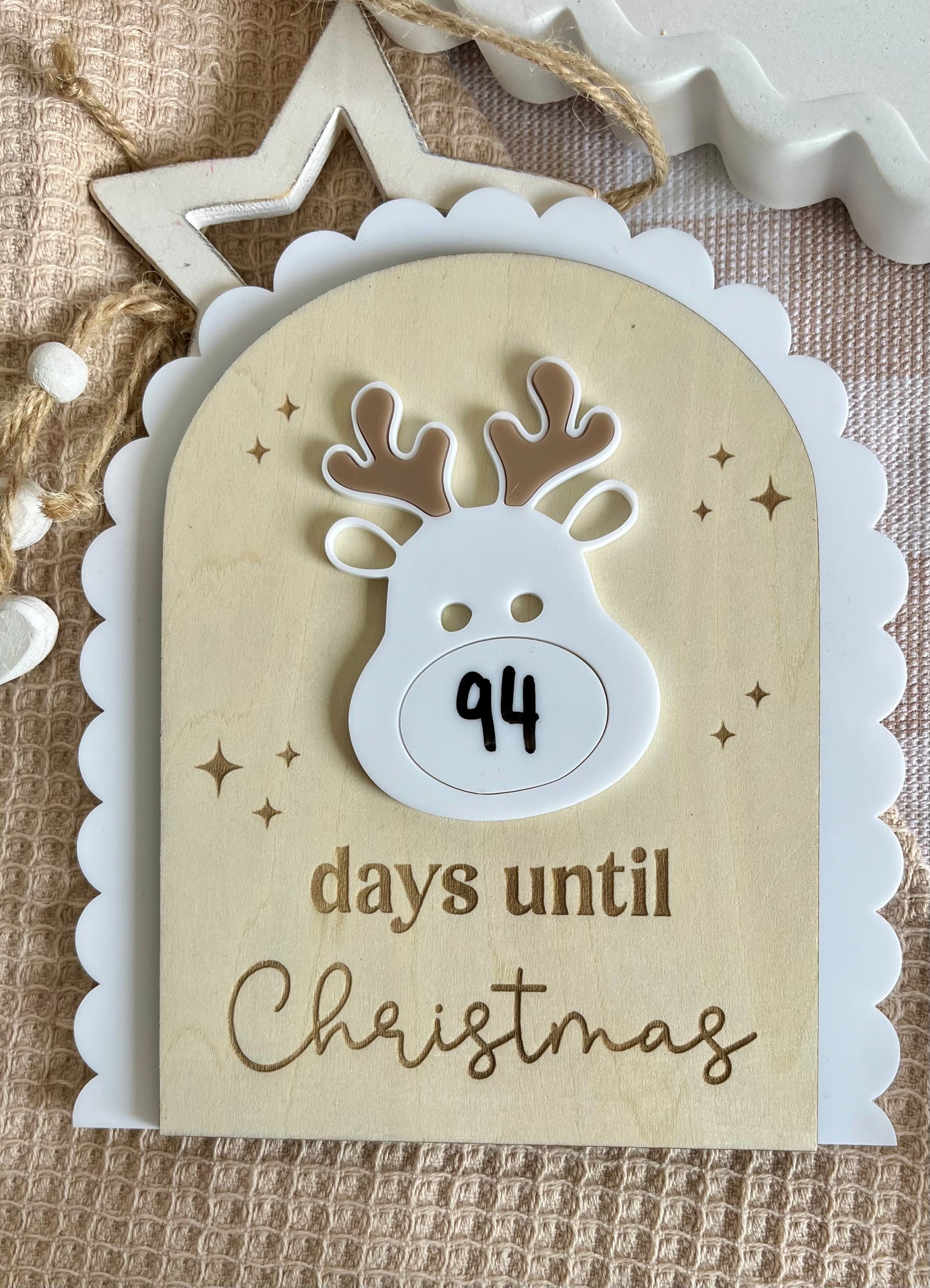 Reindeer countdown sign