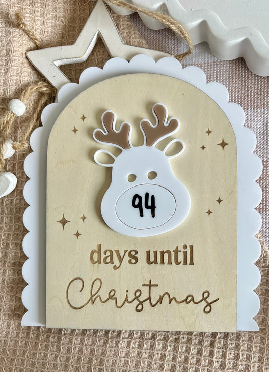 Reindeer countdown sign
