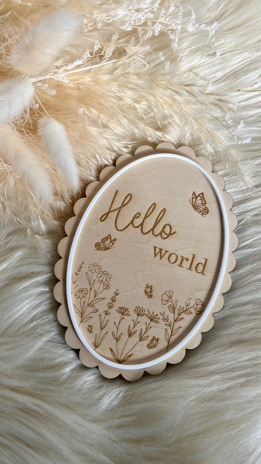Butterfly (oval) birth announcement plaque