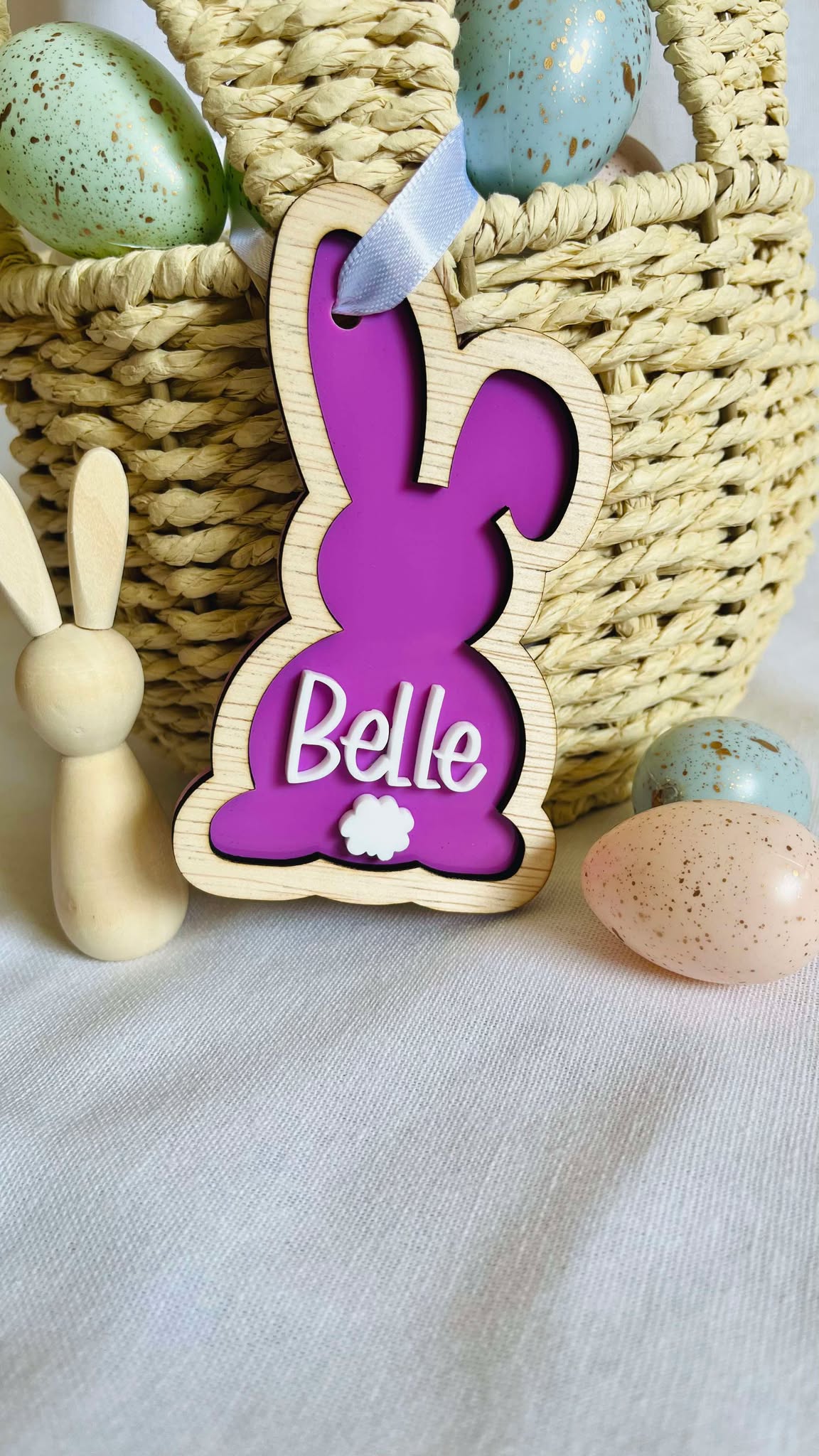 Easter bunny shaped tag