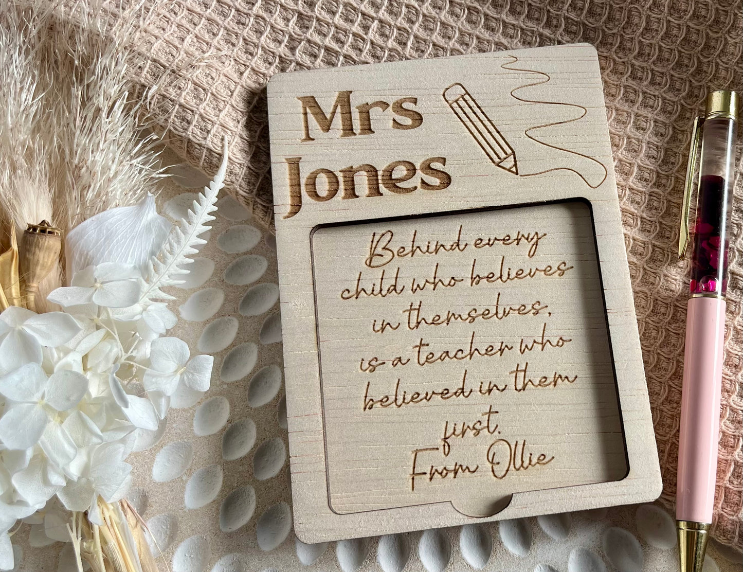 Mrs Jones personalised notepad holder