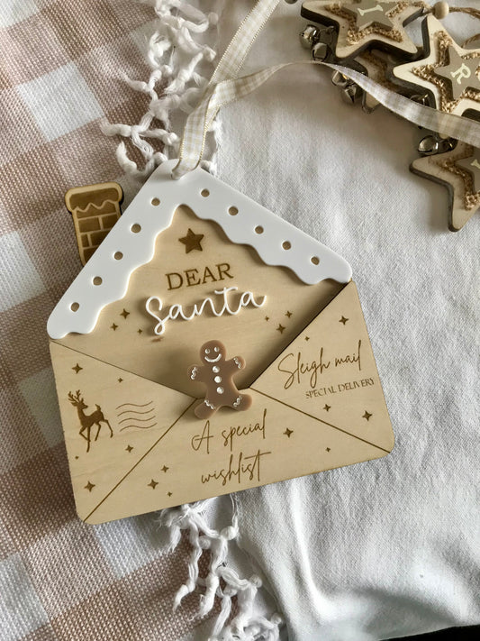 Gingerbread man design Santa envelope